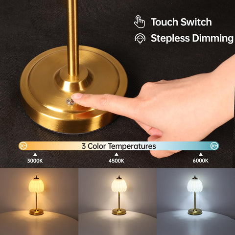 Shenmoyl Tulip Lamp placed on a desk for ambient light.