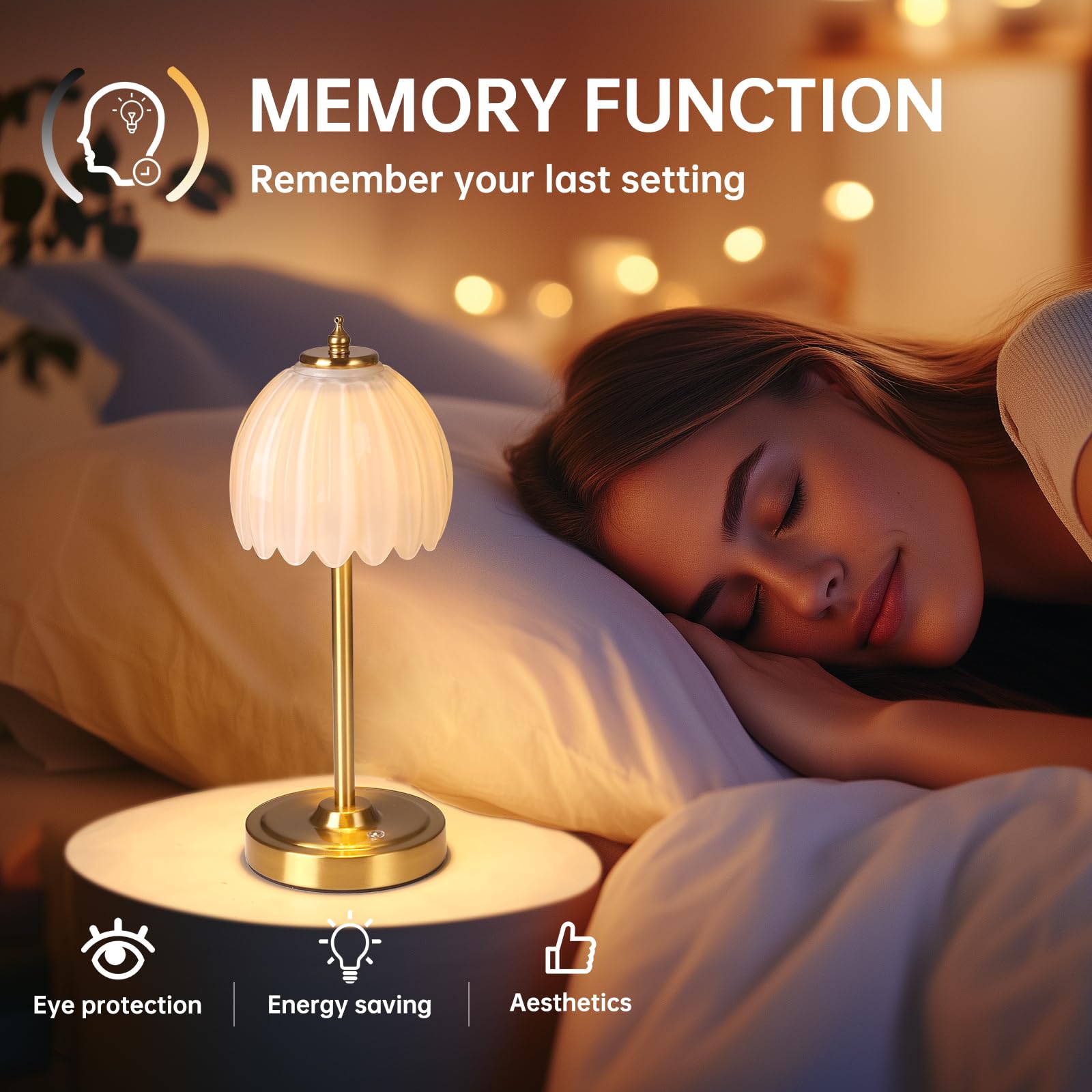 Shenmoyl Table Lamp touch panel enables quick dimming at a glance.