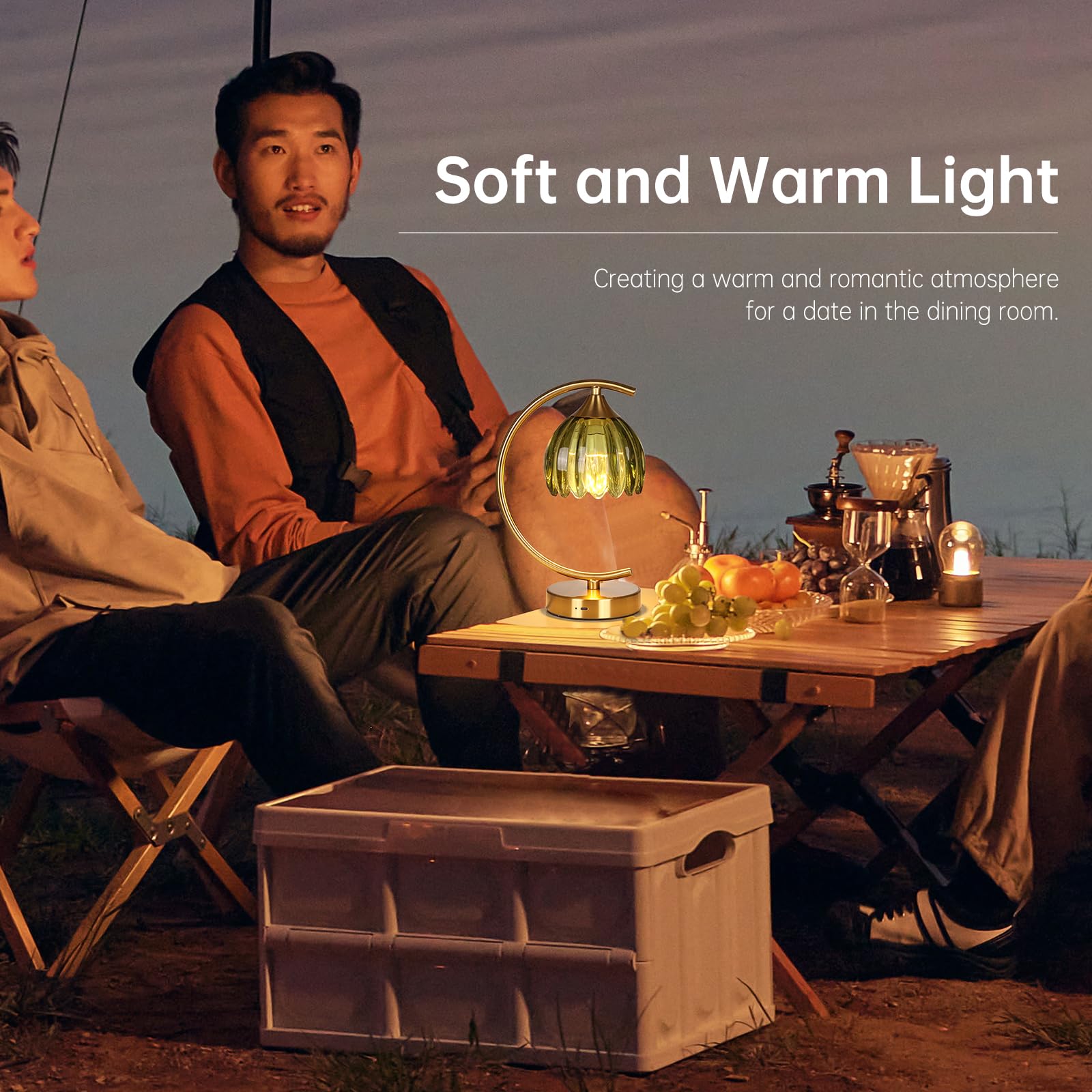 Shenmoyl Tulip lamp soft glow reduces glare on work surfaces.