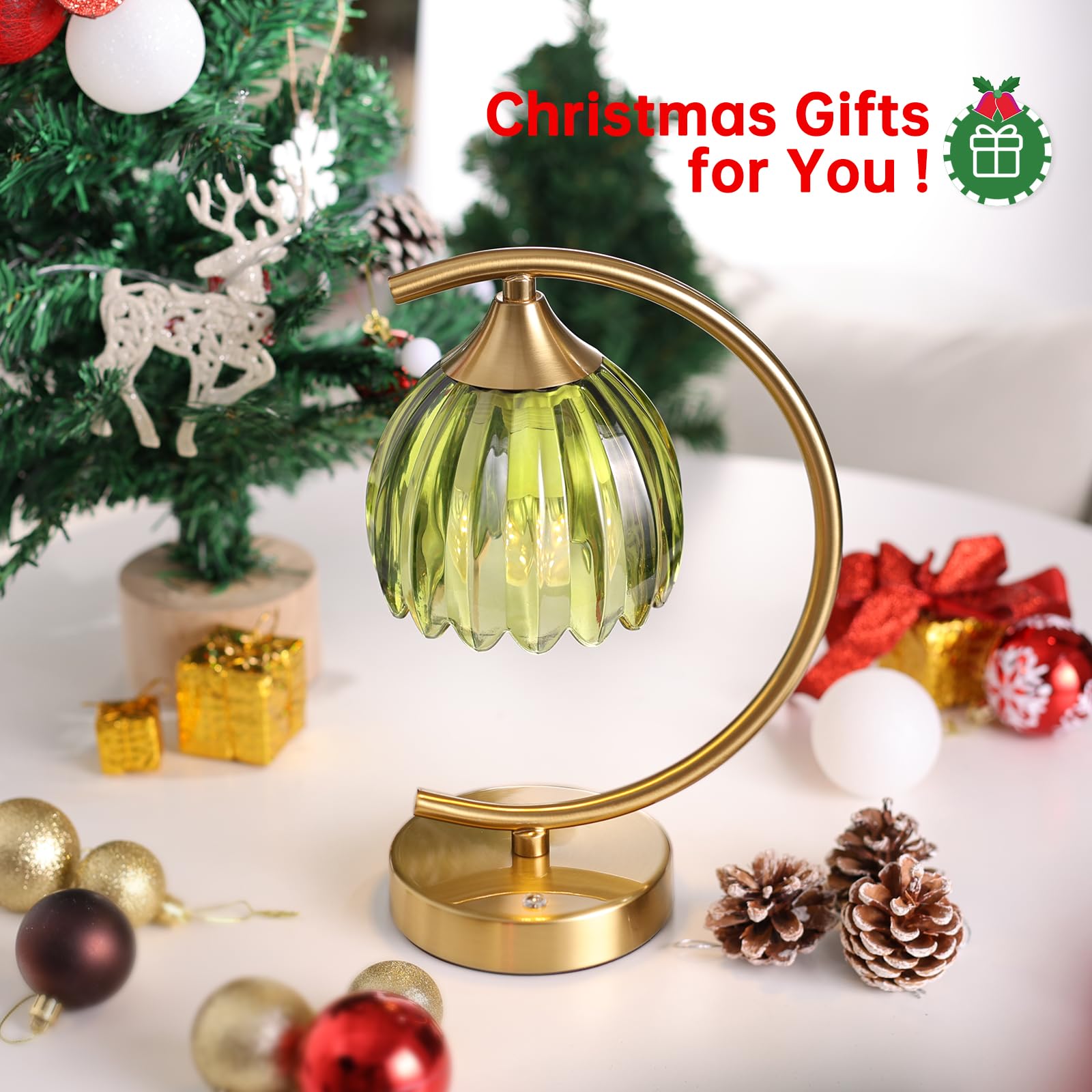 Shenmoyl Tulip lamp arrives gift ready for occasions and desk accents.