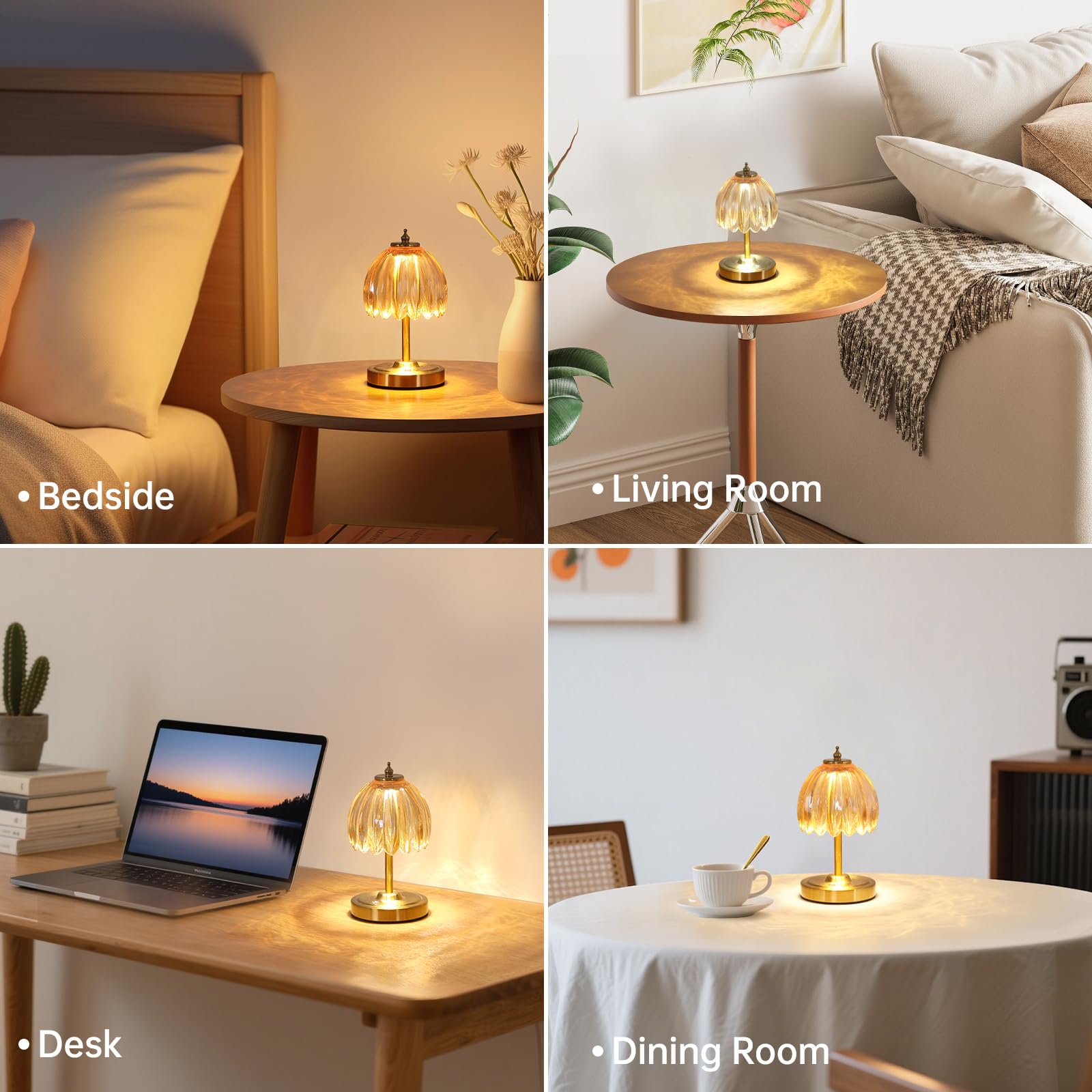 Shenmoyl Tulip Table Lamp touch-control panel for easy dimming