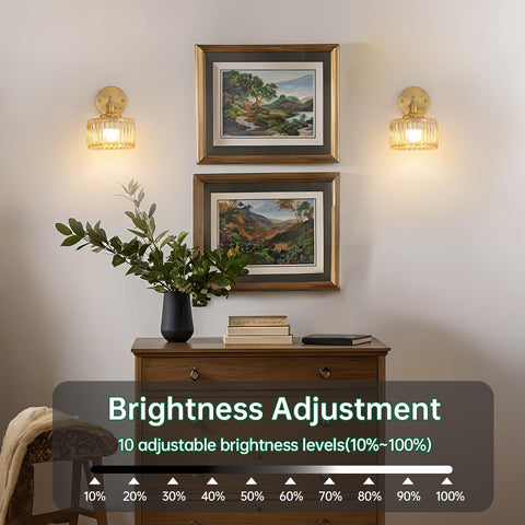 Shenmoyl wall sconce in a bedroom creating a soft, cozy glow.