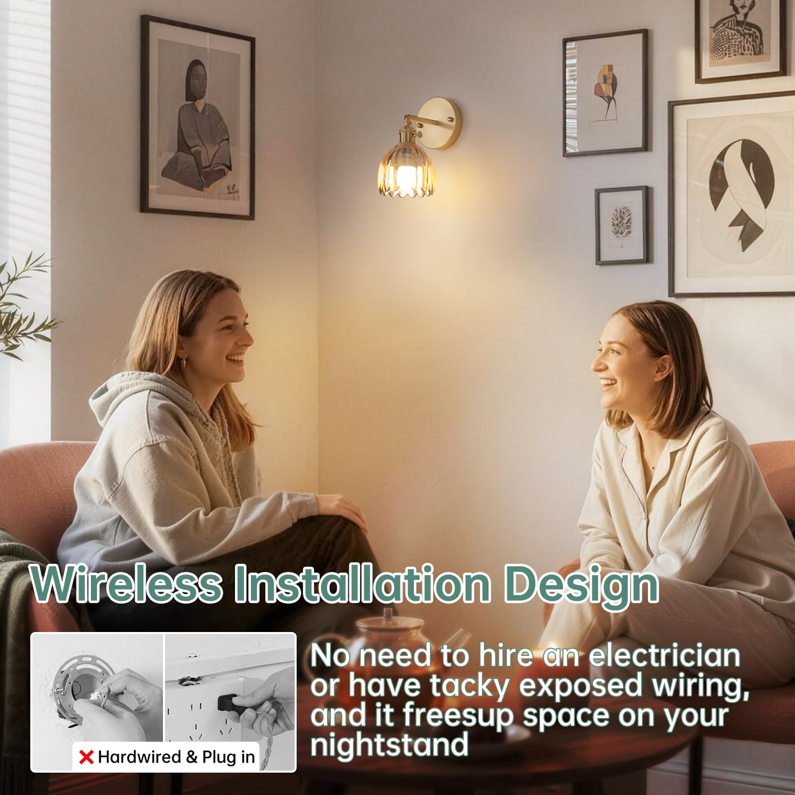 Shenmoyl installation requires no wiring, renter-friendly wall mount.