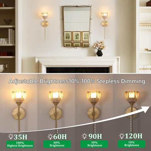 Shenmoyl wireless sconces install without wiring for easy setup.
