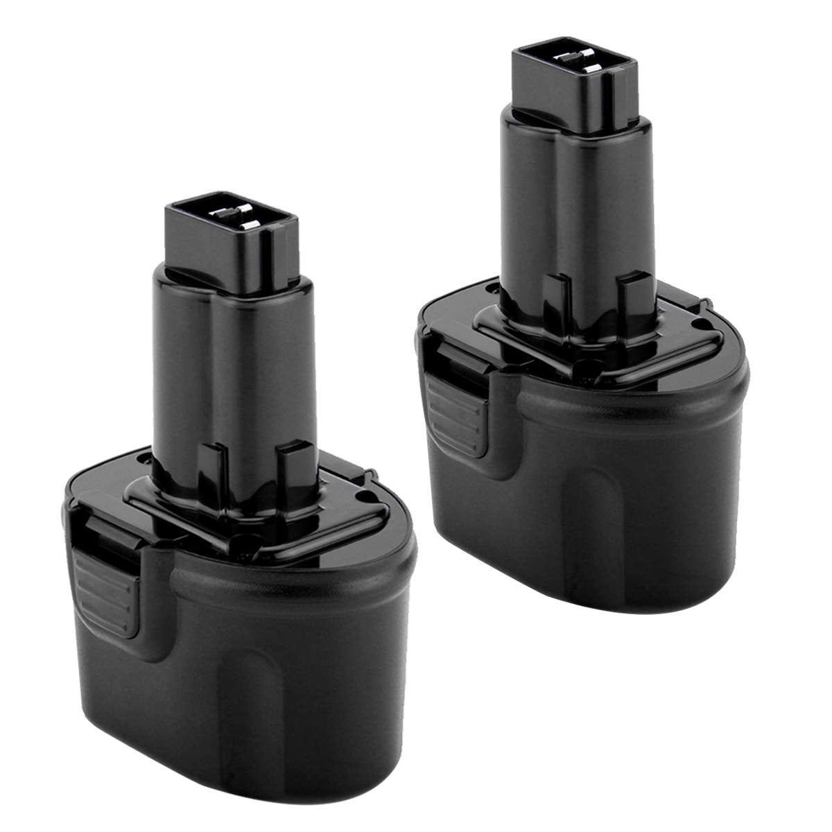 Shentec 2-pack 7.2V battery front view compatible with Dewalt tools