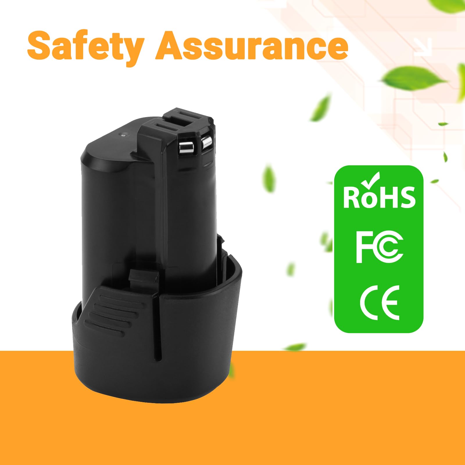Shentec 4000mAh 12V battery label emphasizes safety and certified quality