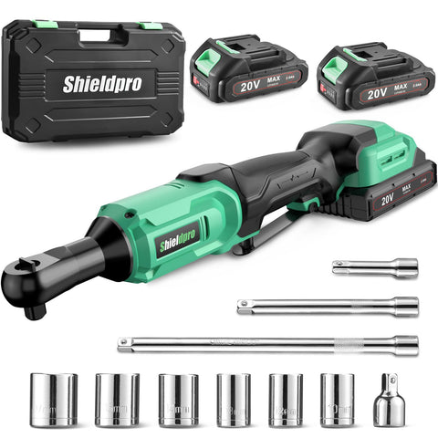 ShieldPro 20V cordless ratchet wrench kit in action with fast fastening.