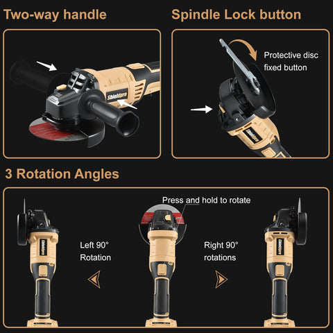 ShieldPro 2x20V battery pack supports long cordless sessions on site.