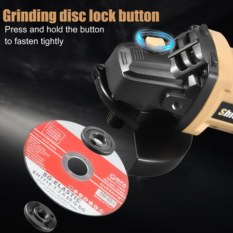 ShieldPro angle grinder with rotating head offers flexible angles for tight spots.