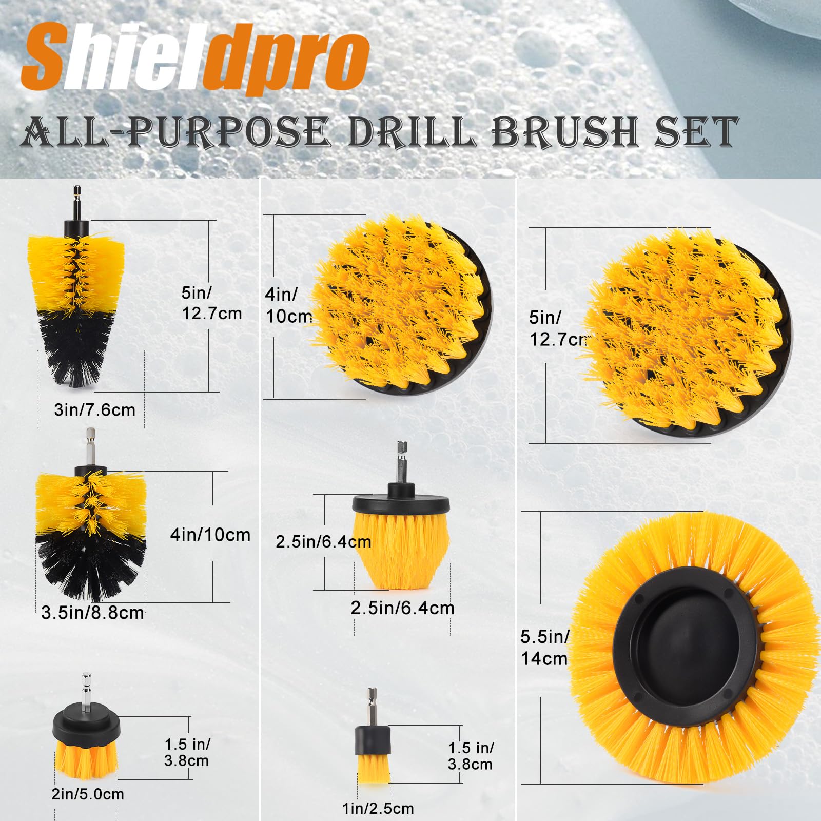 SHIELDPRO car detailing brush head for wheels and rims