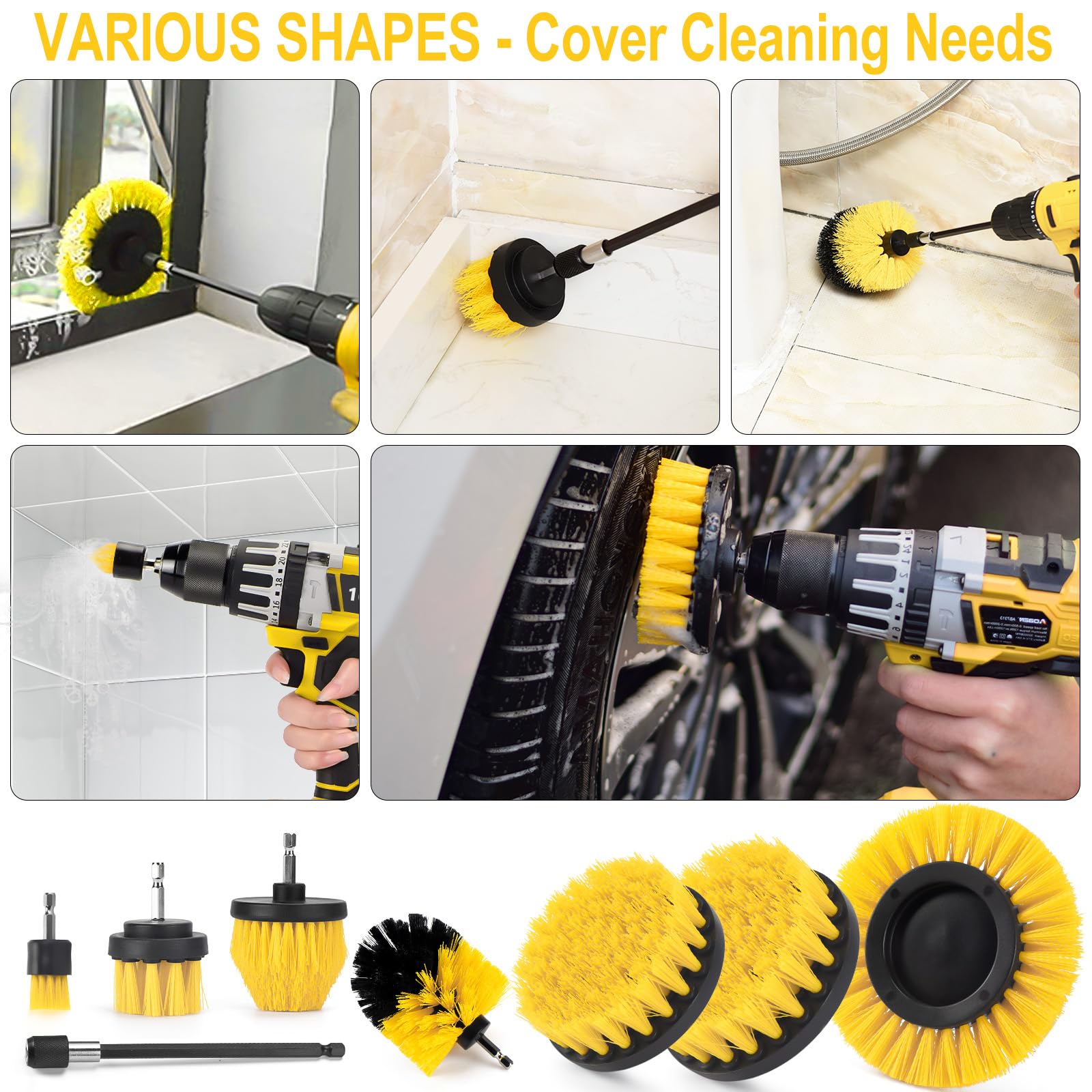 SHIELDPRO tile grout brush head powering through stubborn grout