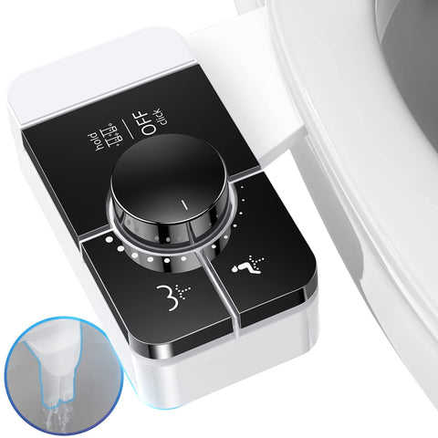 Shikitek bidet attachment ultra-slim black fits standard toilets without bulk.