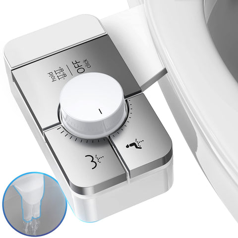 Shikitek bidet attachment with ultra-slim profile for seamless toilet integration.