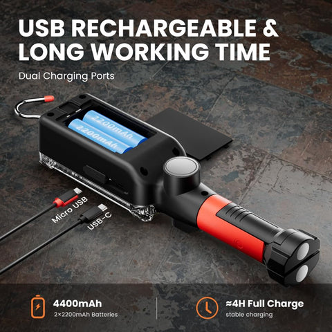 SHiLiPAi dual 2200mAh batteries extend runtime for longer tasks.
