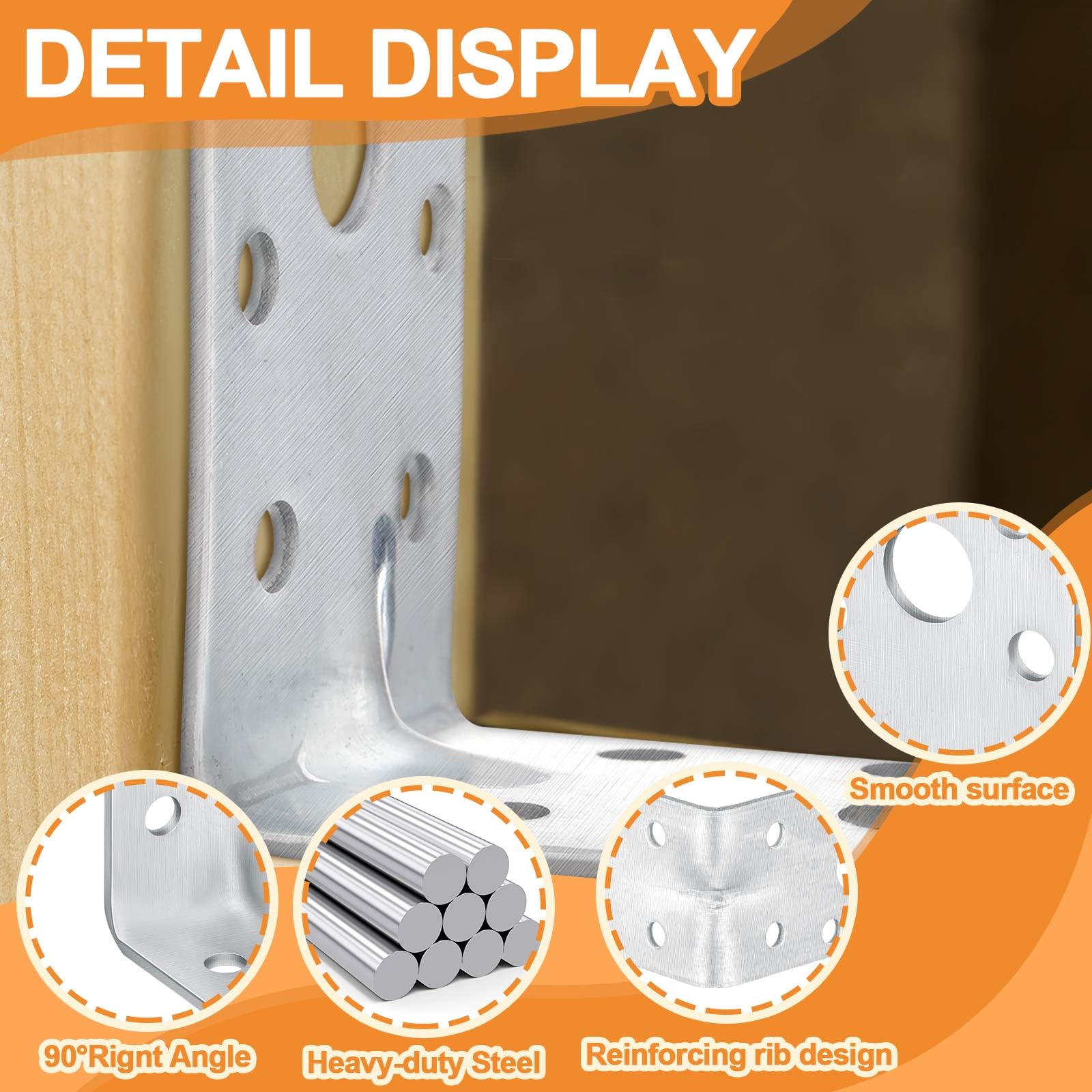 Shimeyao L-bracket dimension 2x2x1-3/8 inches fits compact spaces