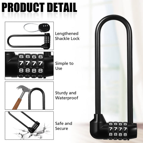 Shimeyao padlock long shackle design for wider hasp compatibility
