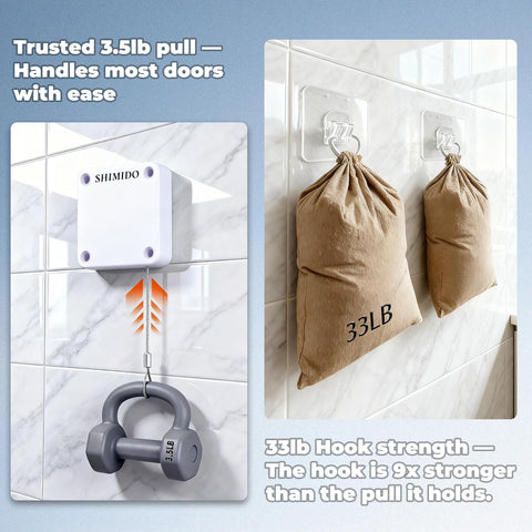 SHIMIDO adhesive hooks and screws included for flexible mounting