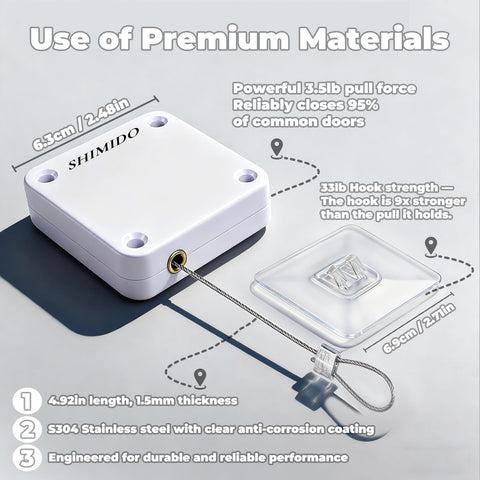 SHIMIDO universal-fit door closer compatible with screen and sliding doors