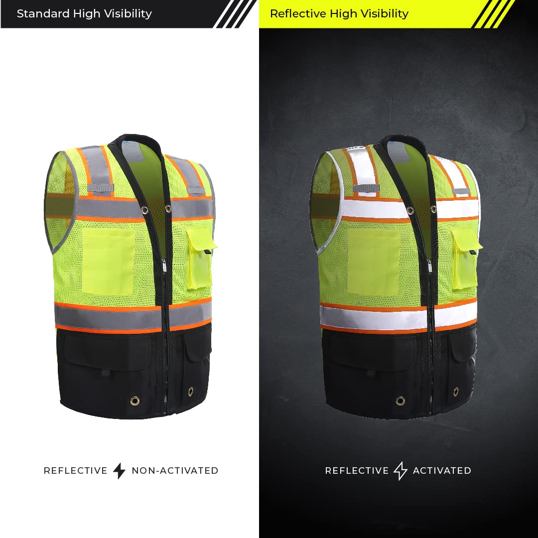 Shine Bright Safety Vest featuring a reinforced zipper for durability
