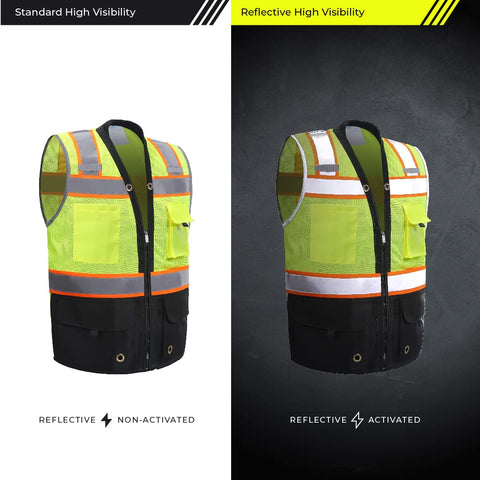Shine Bright Safety Vest featuring a reinforced zipper for durability