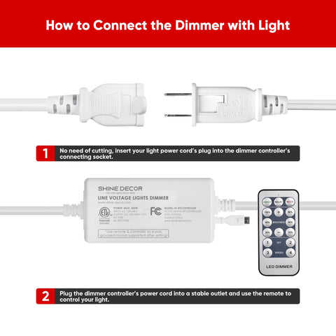 Shine Decor dimmer controller in use with LED strip lights