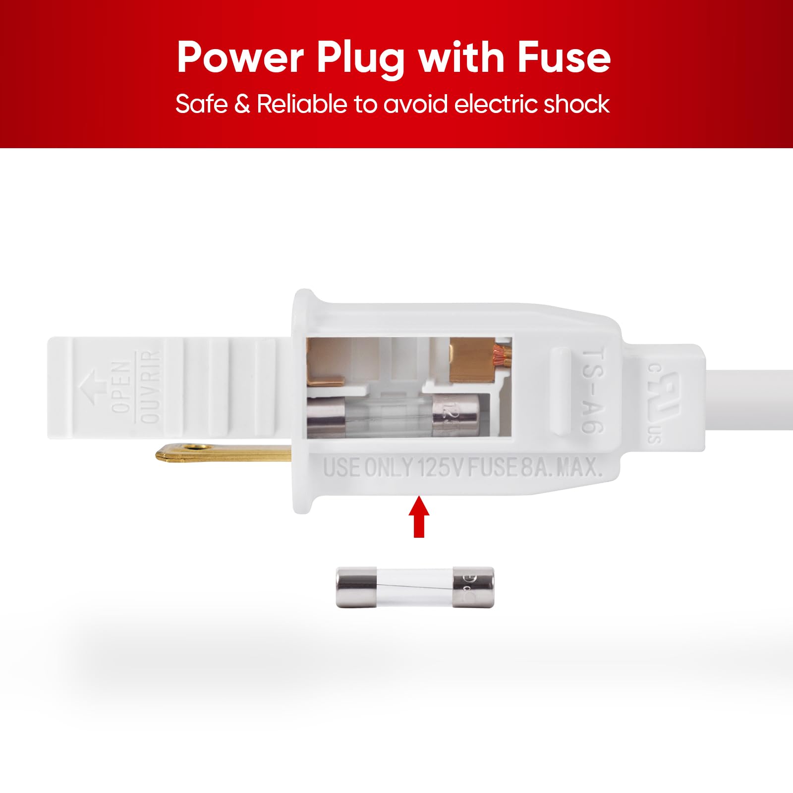 Shine Decor fused power cord with dimmer ready for quick setup