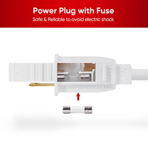 Shine Decor fused power cord with dimmer ready for quick setup