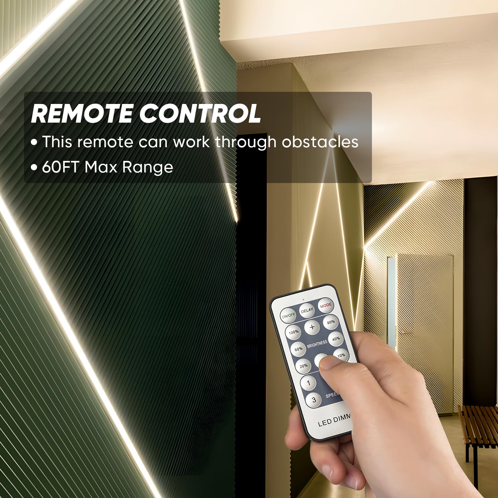 Shine Decor LED strip lights set to warm ambient mood