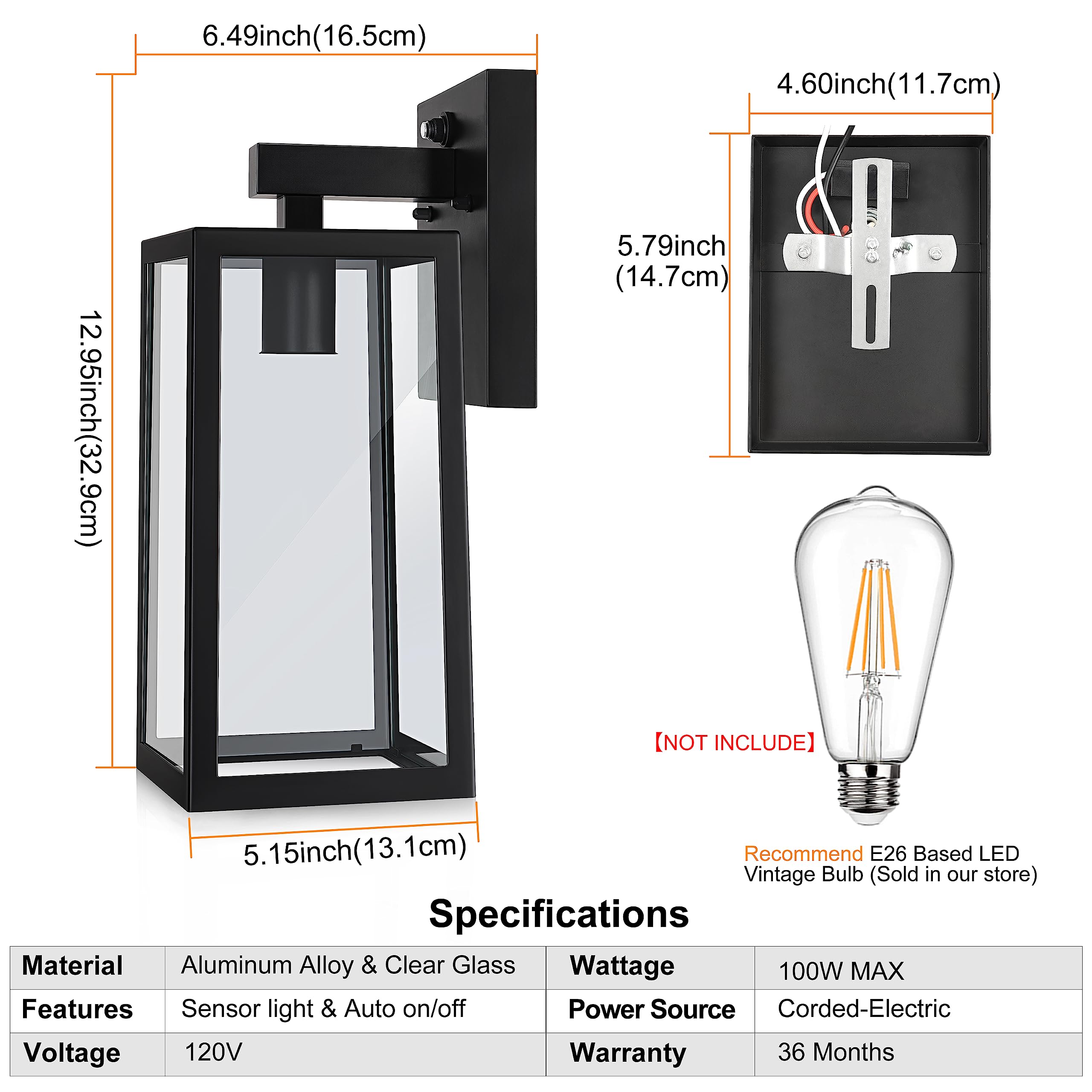 SHINE HAI dusk-to-dawn lantern two-pack packaging highlighting easy outdoor installation.