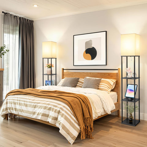 SHINE HAI floor lamp display area highlights stylish organization and ambience.