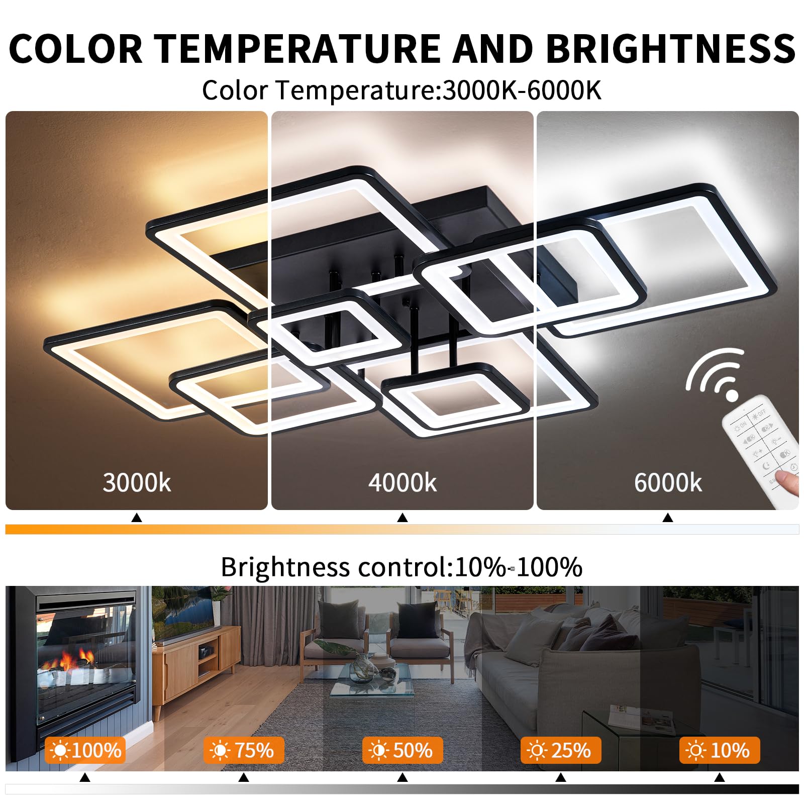 Shine LUEST 100W 8000lm LED delivers bright, even room illumination.