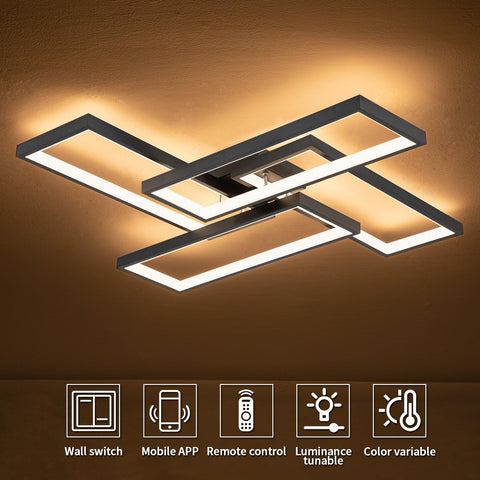 Shine LUEST 26-inch square ceiling light delivers even brightness throughout rooms