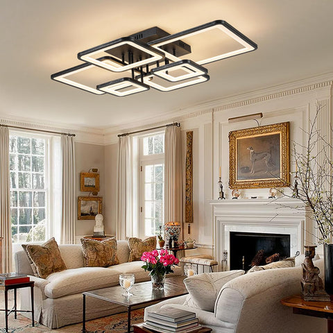 Shine LUEST ceiling light over dining area, creates refined dining-room atmosphere.