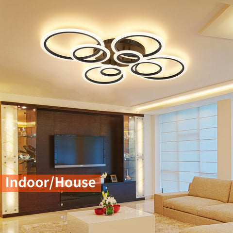 Shine LUEST acrylic rings soften light for comfortable illumination.