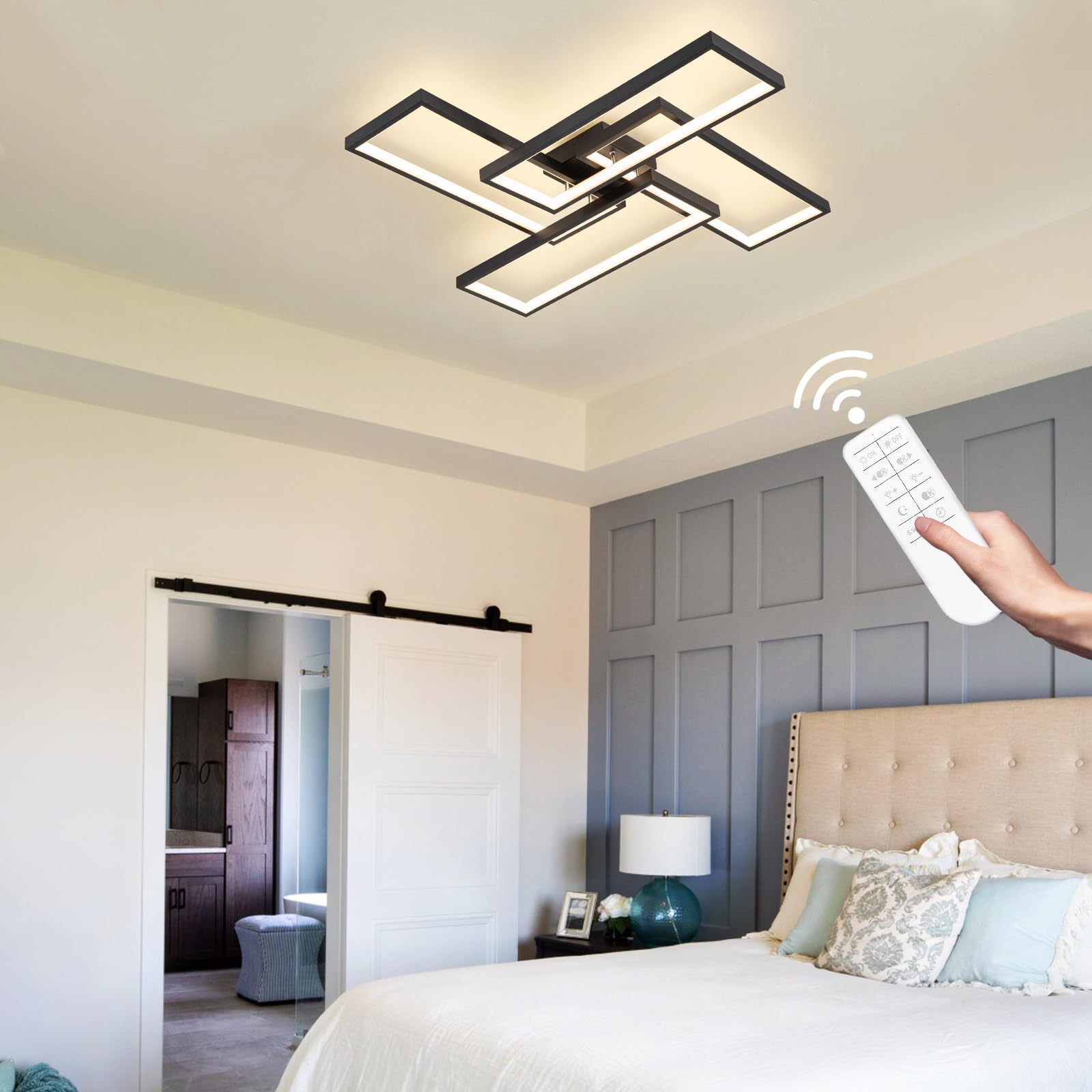 Shine LUEST black ceiling light ideal for bathroom and balcony spaces