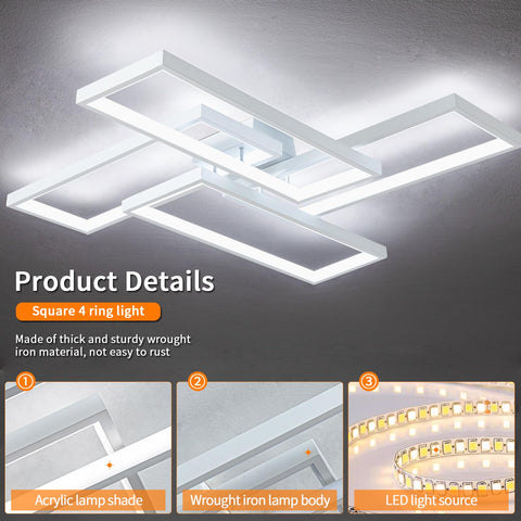 Shine LUEST 48W kitchen ceiling light provides bright task lighting.