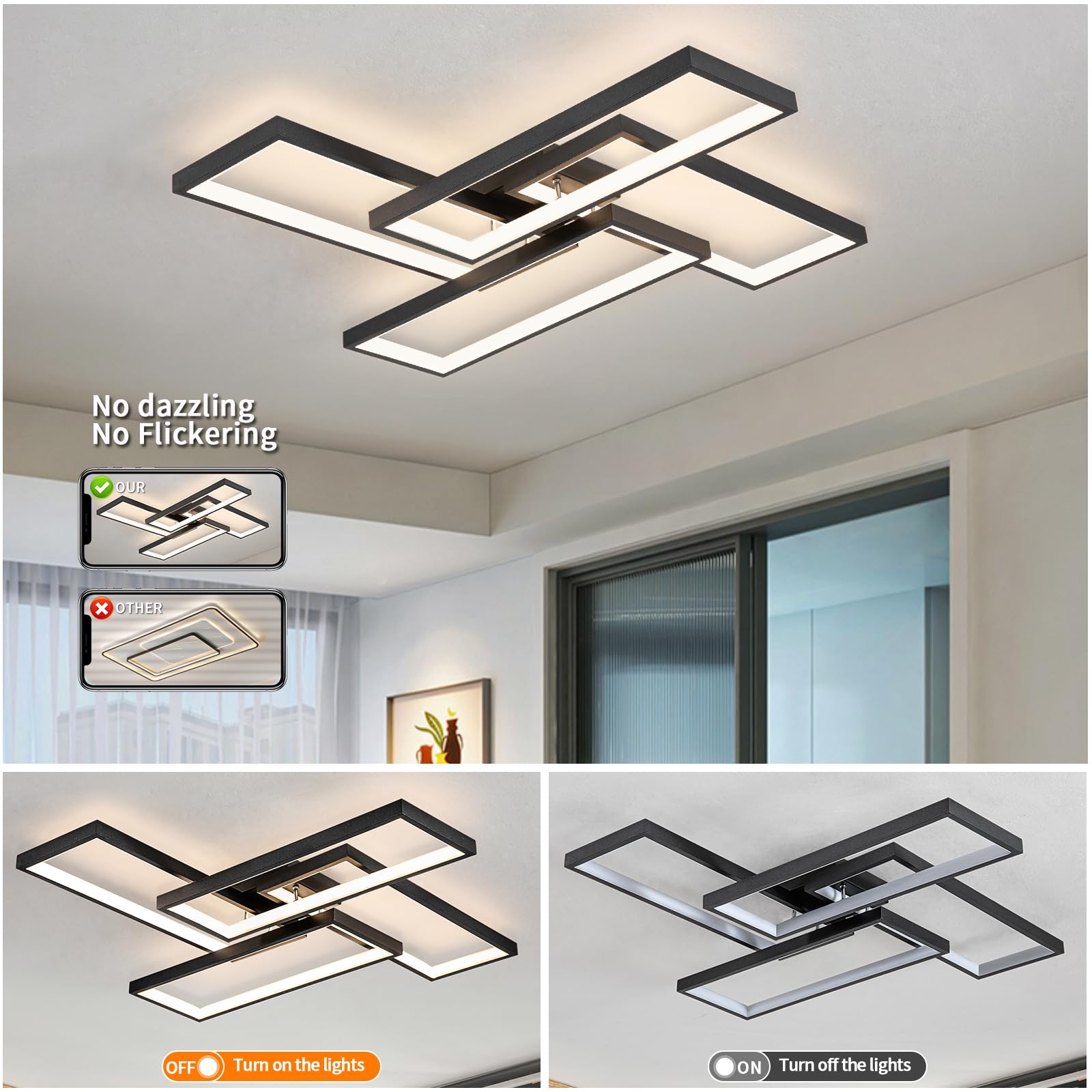 Shine LUEST modern black fixture suits bedrooms and kitchens