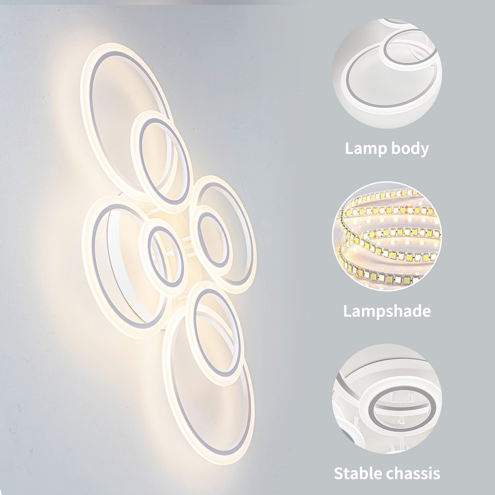 Shine LUEST semi-flush mount design fits low ceilings gracefully.