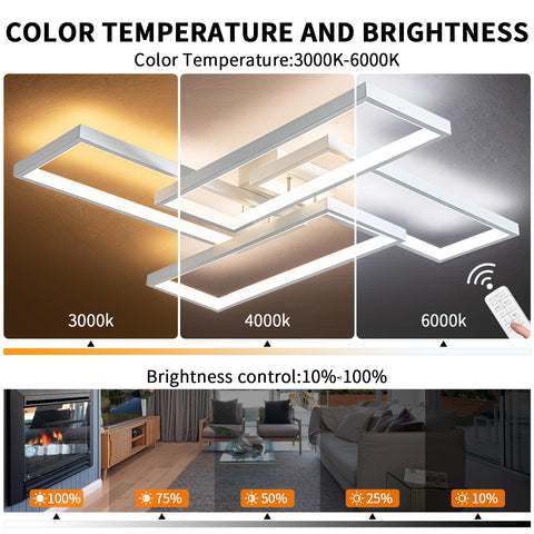 Shine LUEST square design ceiling light adds contemporary room style.