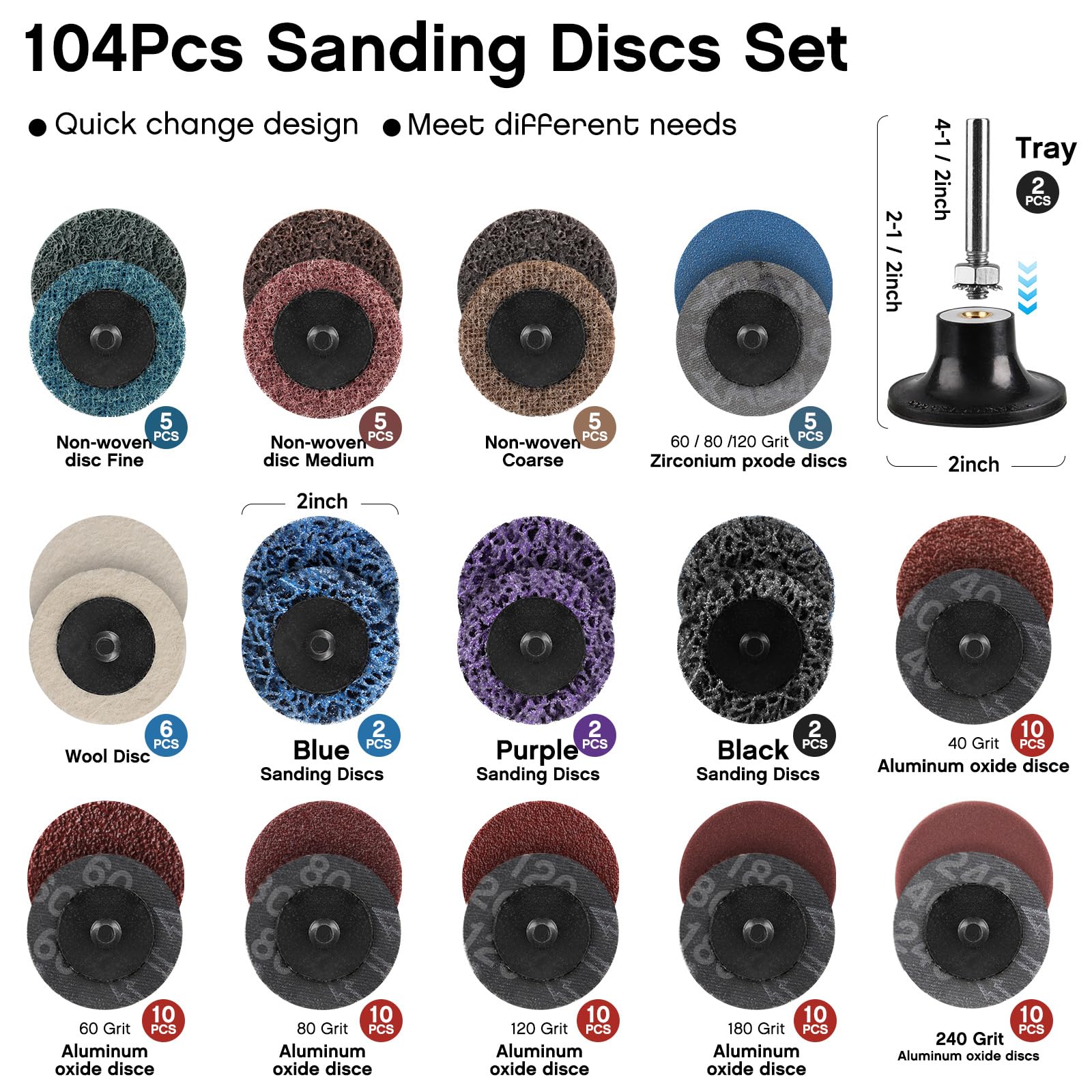 Shineboc 2inch sanding discs in action on a drill for fast material removal.