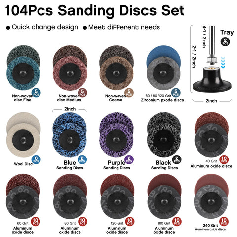 Shineboc 2inch sanding discs in action on a drill for fast material removal.
