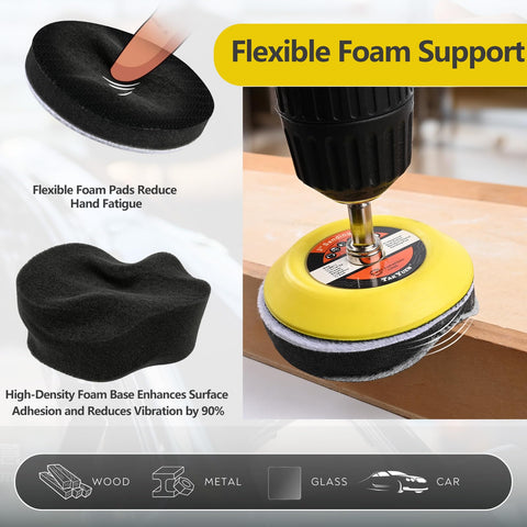 Shineboc washable wool pad for headlight restoration and high-gloss polishing.