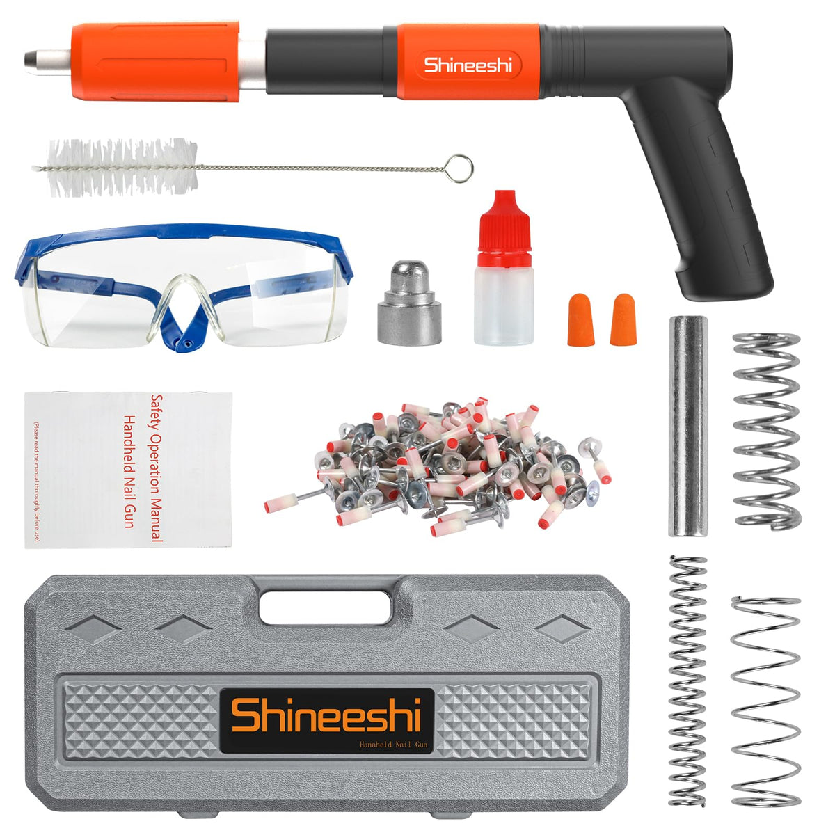 Shineeshi manual mini steel nail gun kit overview for DIY projects