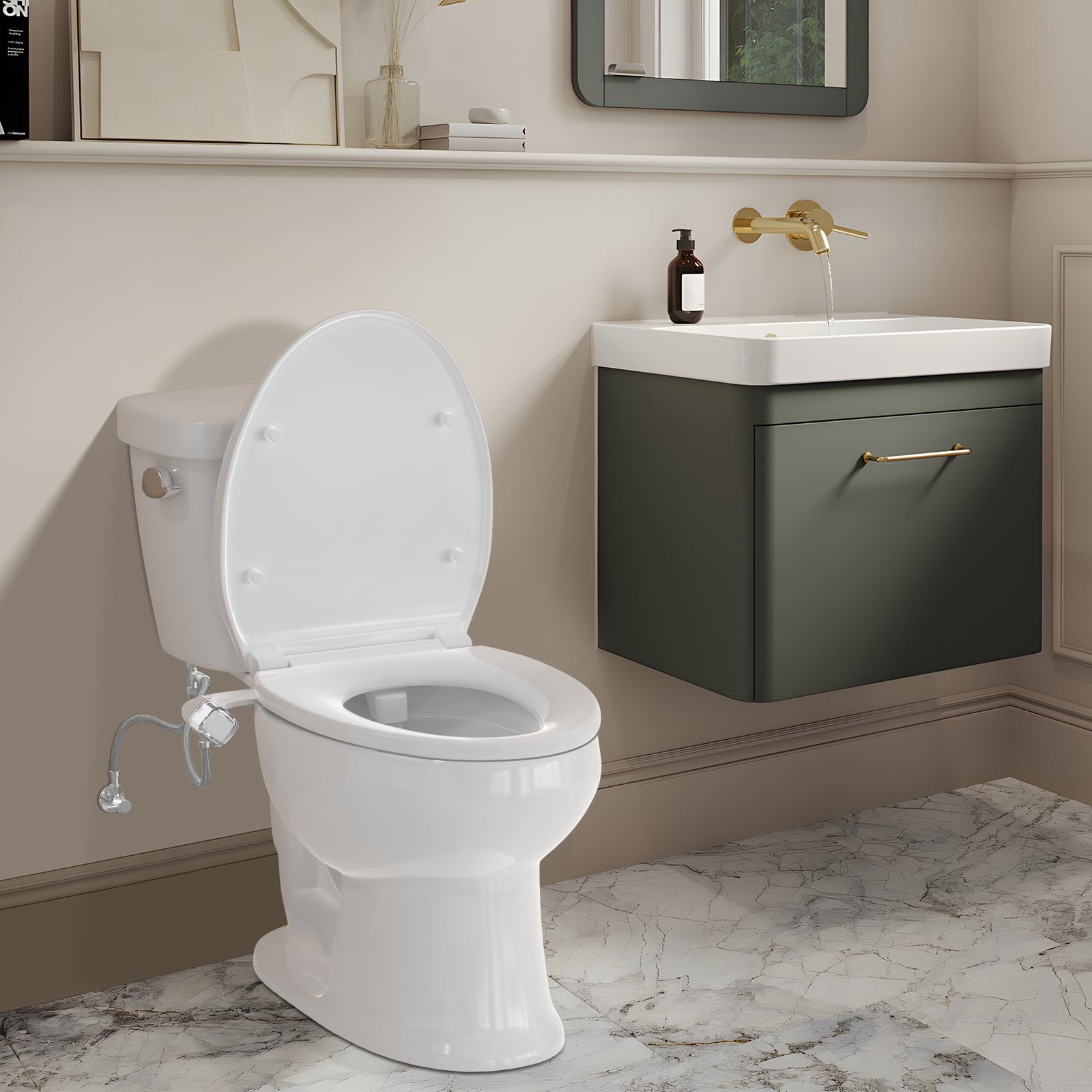 Shineforu home bathroom upgrade with non-electric bidet attachment