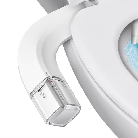 Shineforu Ultra-Slim Bidet attachment front view showing slim profile and fit