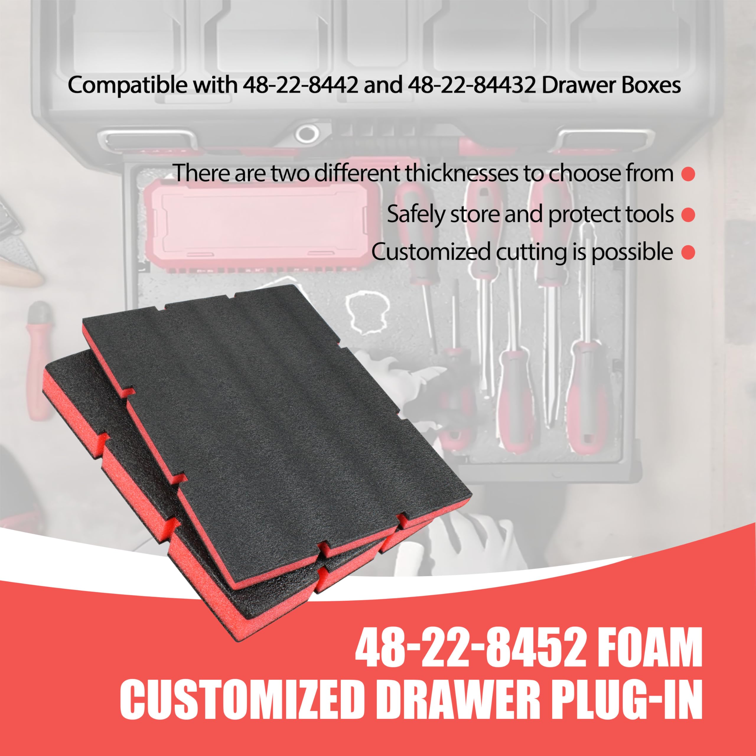 Shinelan customizable cutouts enable perfect-fit tool organization in Packout drawers