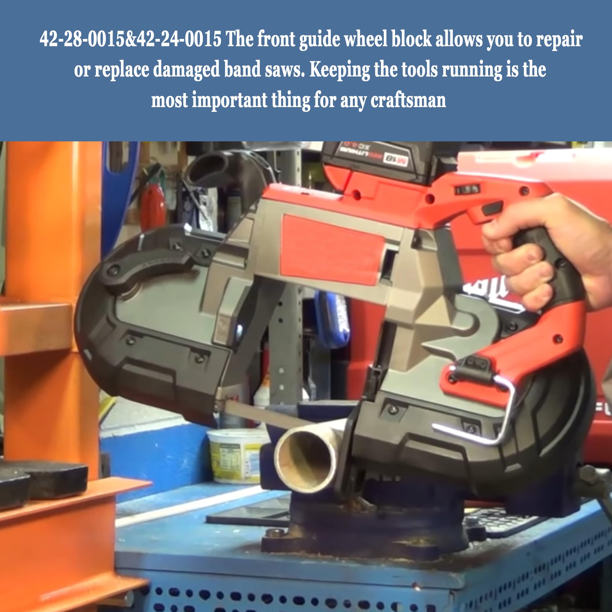 Shinelan kit installed on Milwaukee 6232-20 maintains fence alignment