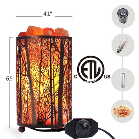 Shineled Salt Lamp emits warm amber glow ideal for a relaxing bedroom