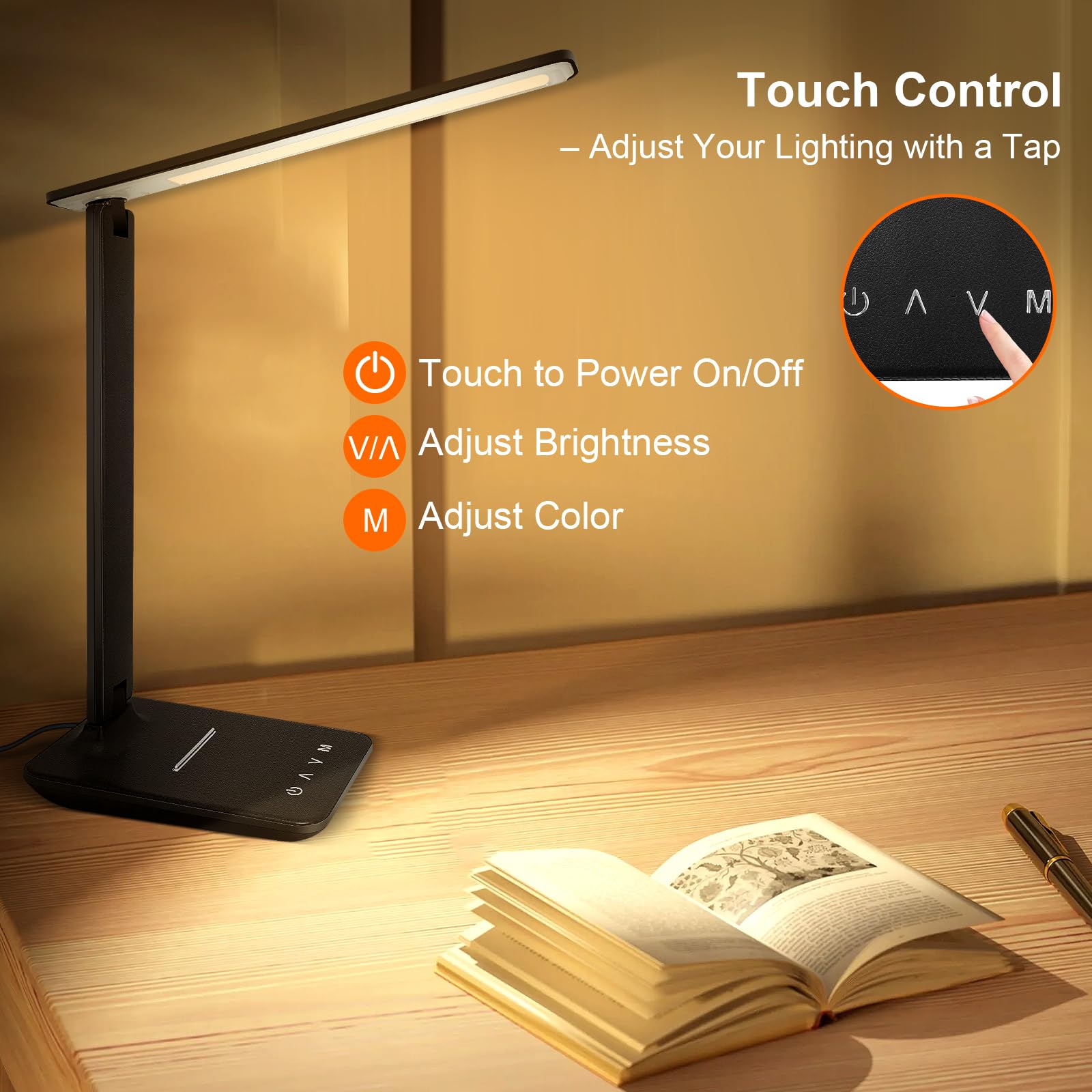 Shinelife touch-control lamp provides quick brightness and color changes.