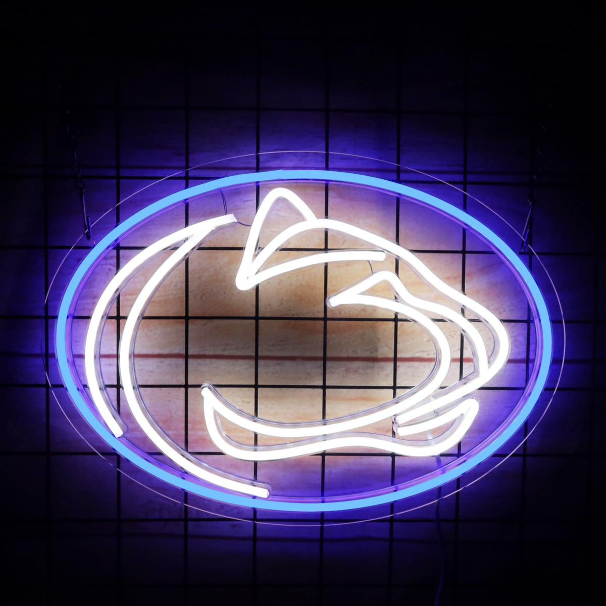 SHINEMYWAY Pen State neon sign front view, vibrant dorm room decor
